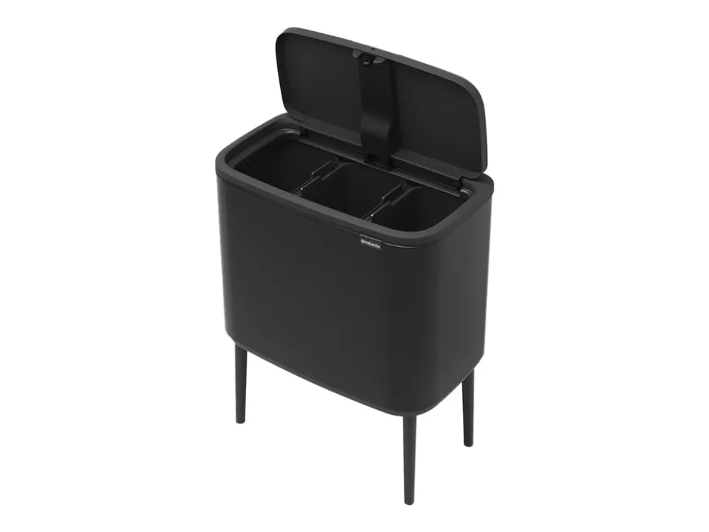 Brabantia Bo Touch Bin - Skraldespand - fliplåg - 33 L - affaldsseparation - mat sort