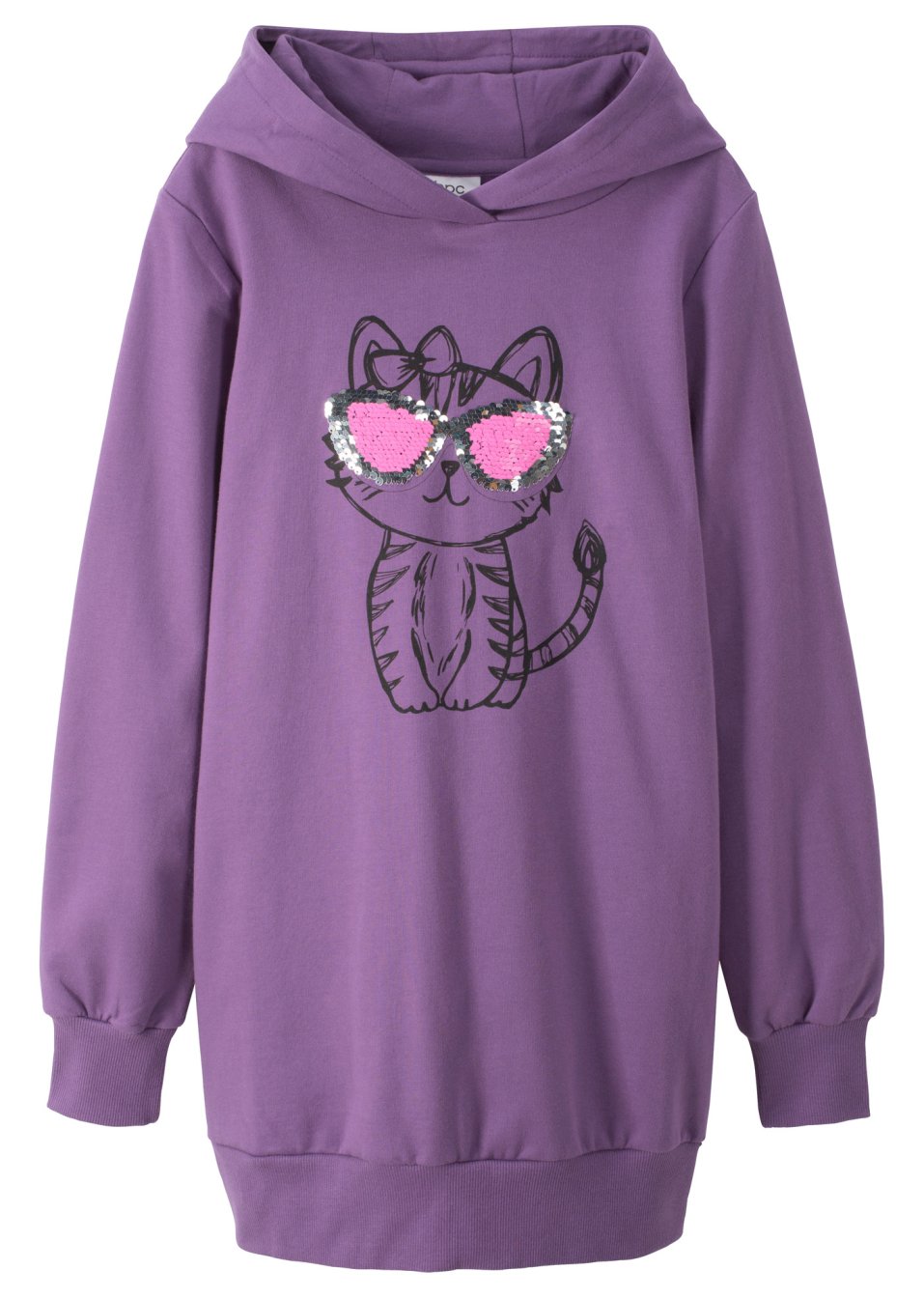 Robe sweat-shirt fille à paillettes réversibles