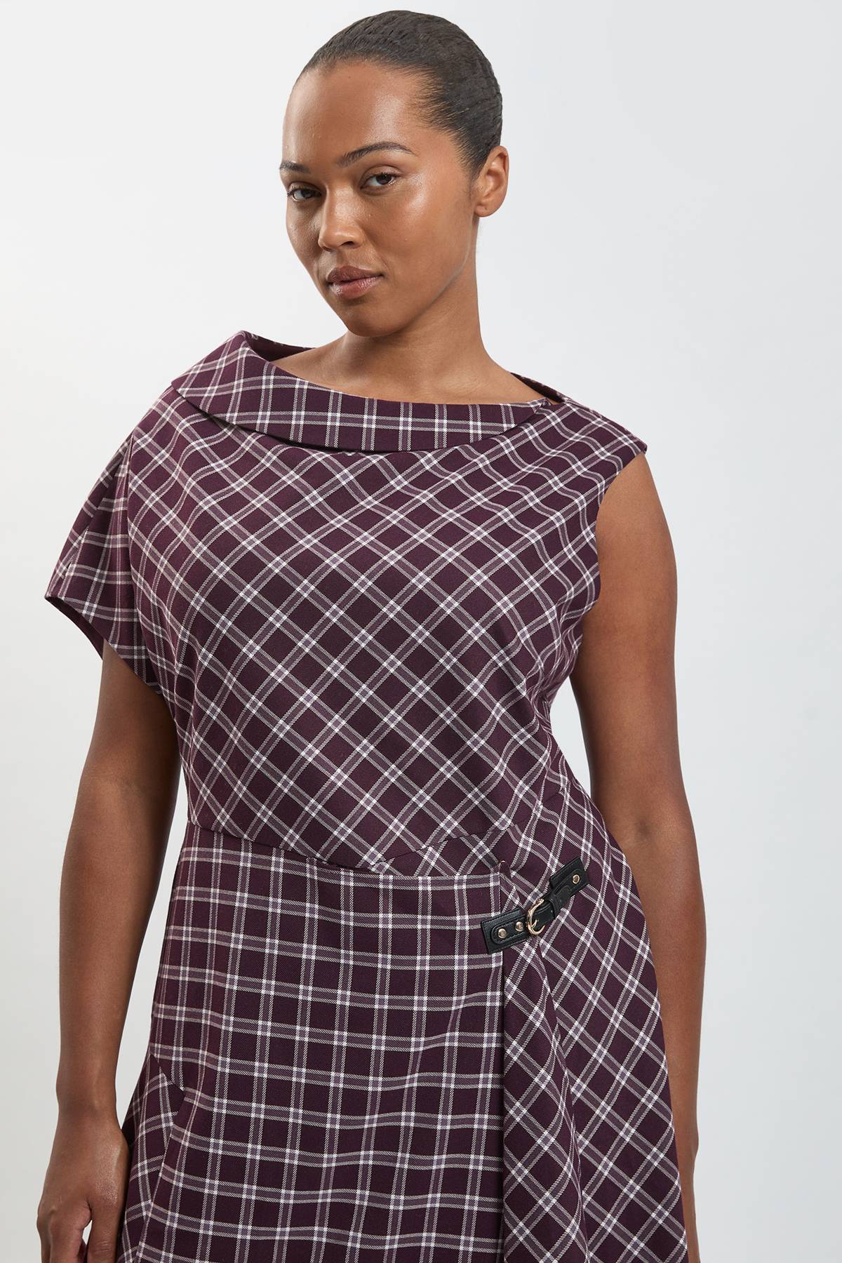 KarenMillen Robe Ajustée À Carreaux Grande Taille