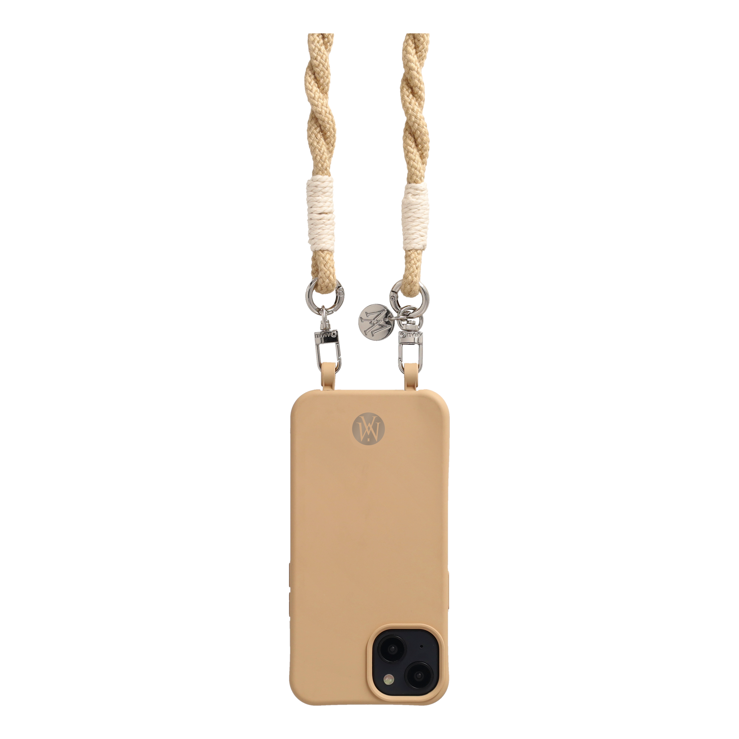Handgemachte Handykordel Gedrehtes Umhängeband für Handyhüllen Silver - Beige (Ecru)