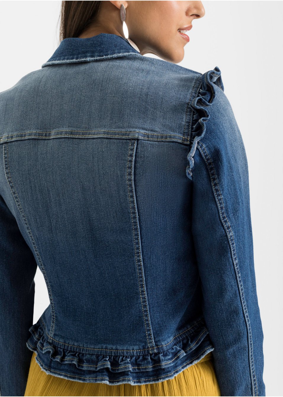 Veste en jean à volants