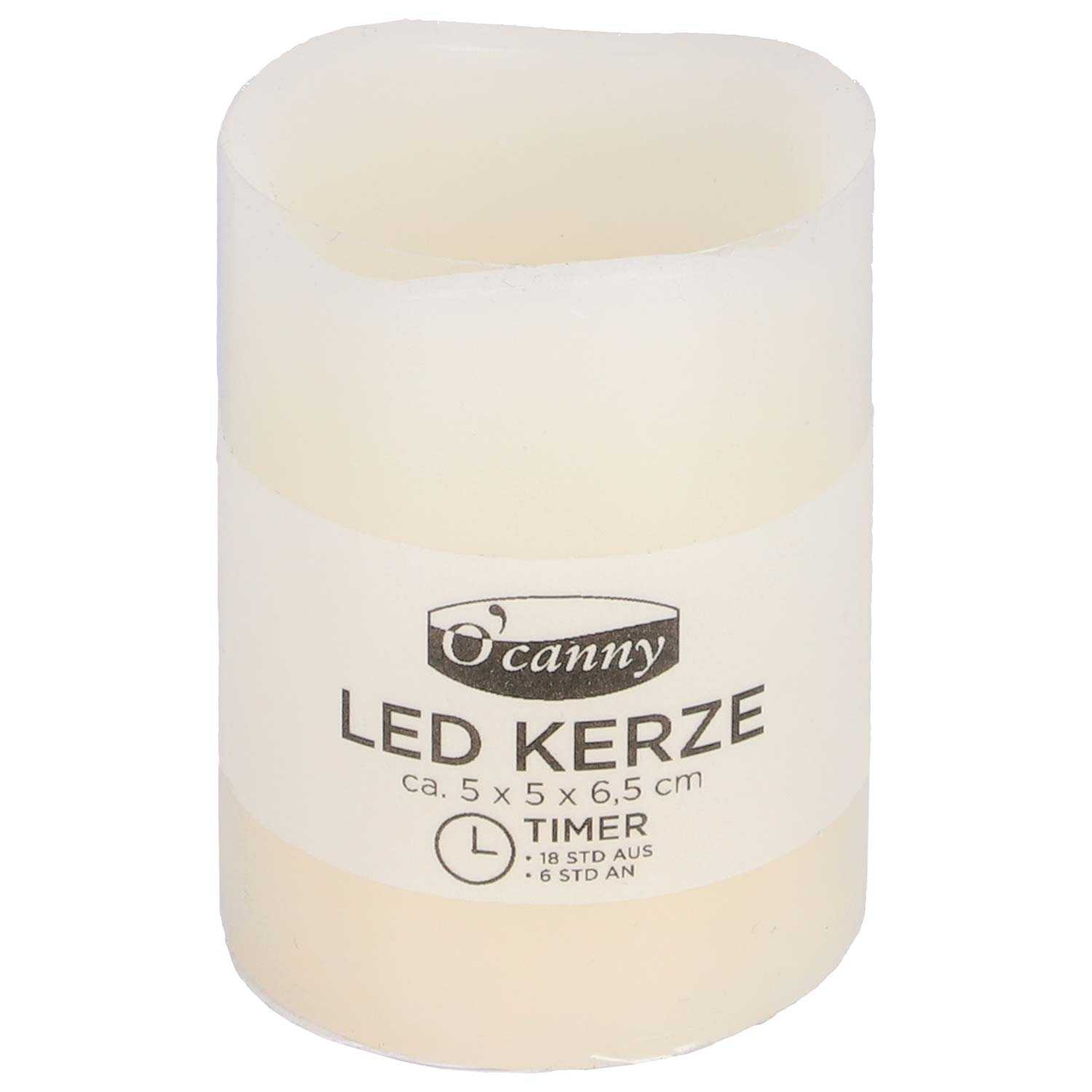 O’canny LED Kerze mit Timer champagner 5 x 6,5 cm