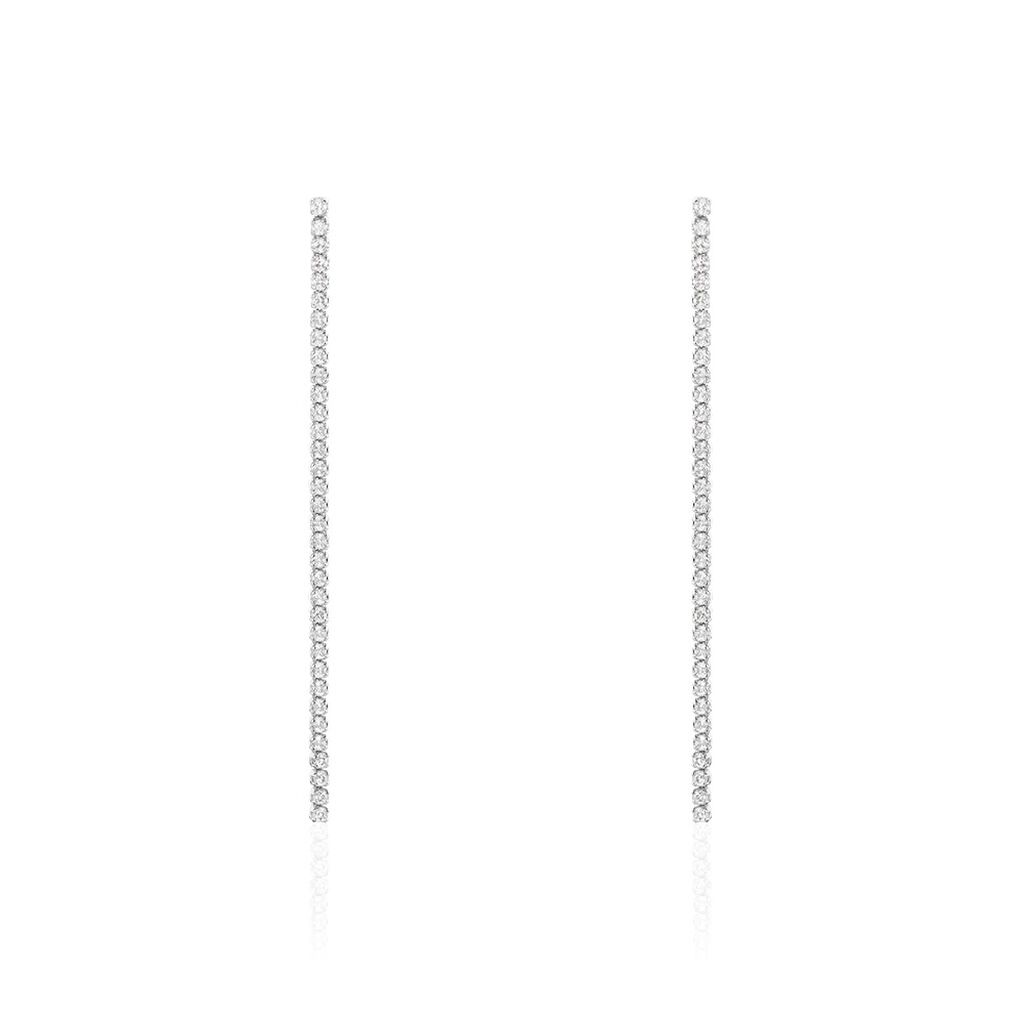 Boucles D'oreilles Pendantes Lou-anne Argent Blanc Oxyde De Zirconium