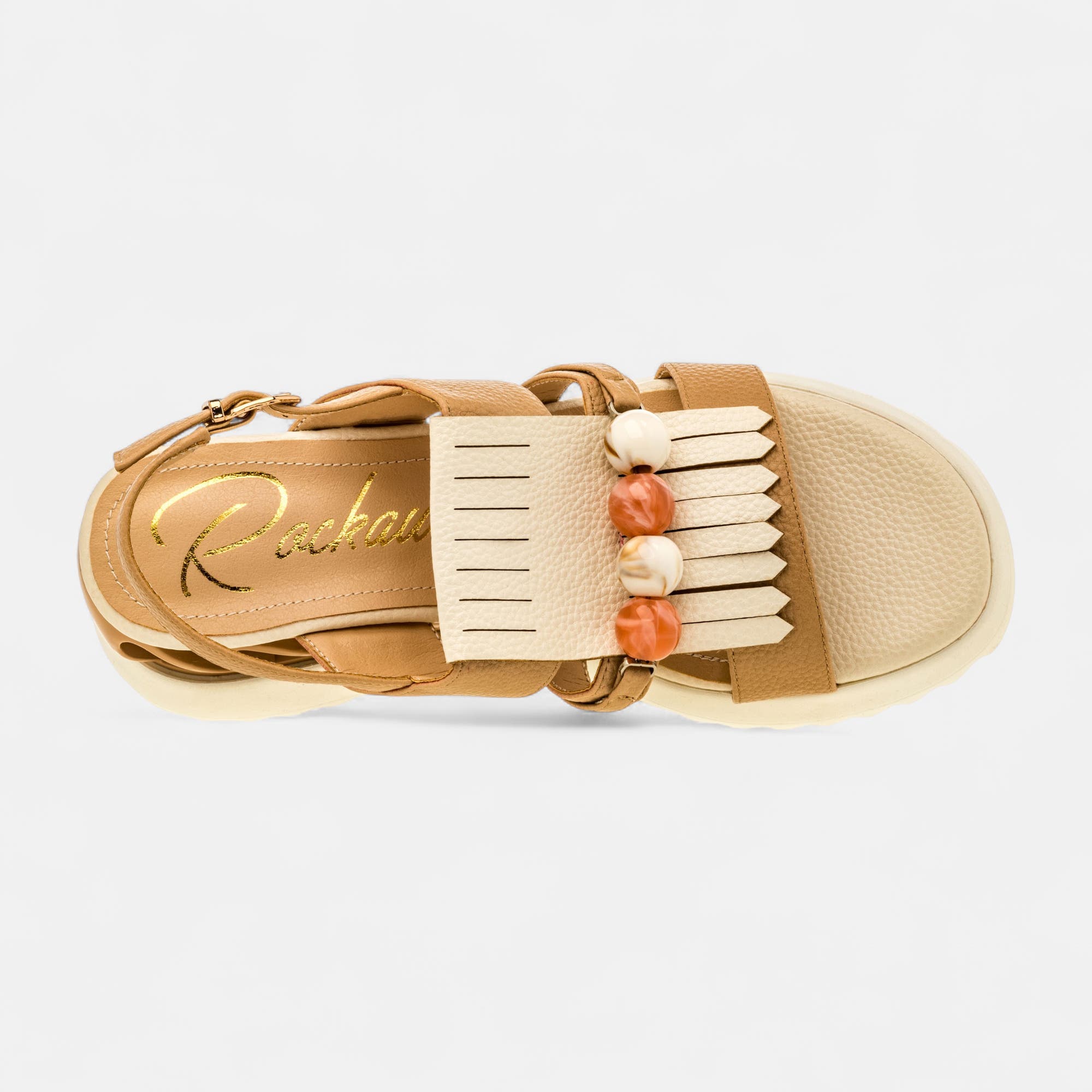 Sandales à talon compensé Femme beige