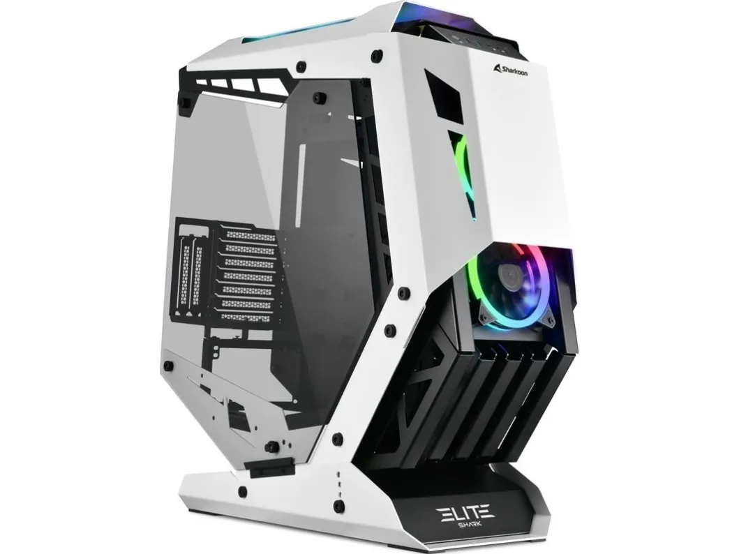 Sharkoon Elite Shark CA700 - Mid tower - ATX - sidepanel med vindue (hærdet glas) - ingen strømforsyning - USB/Lyd