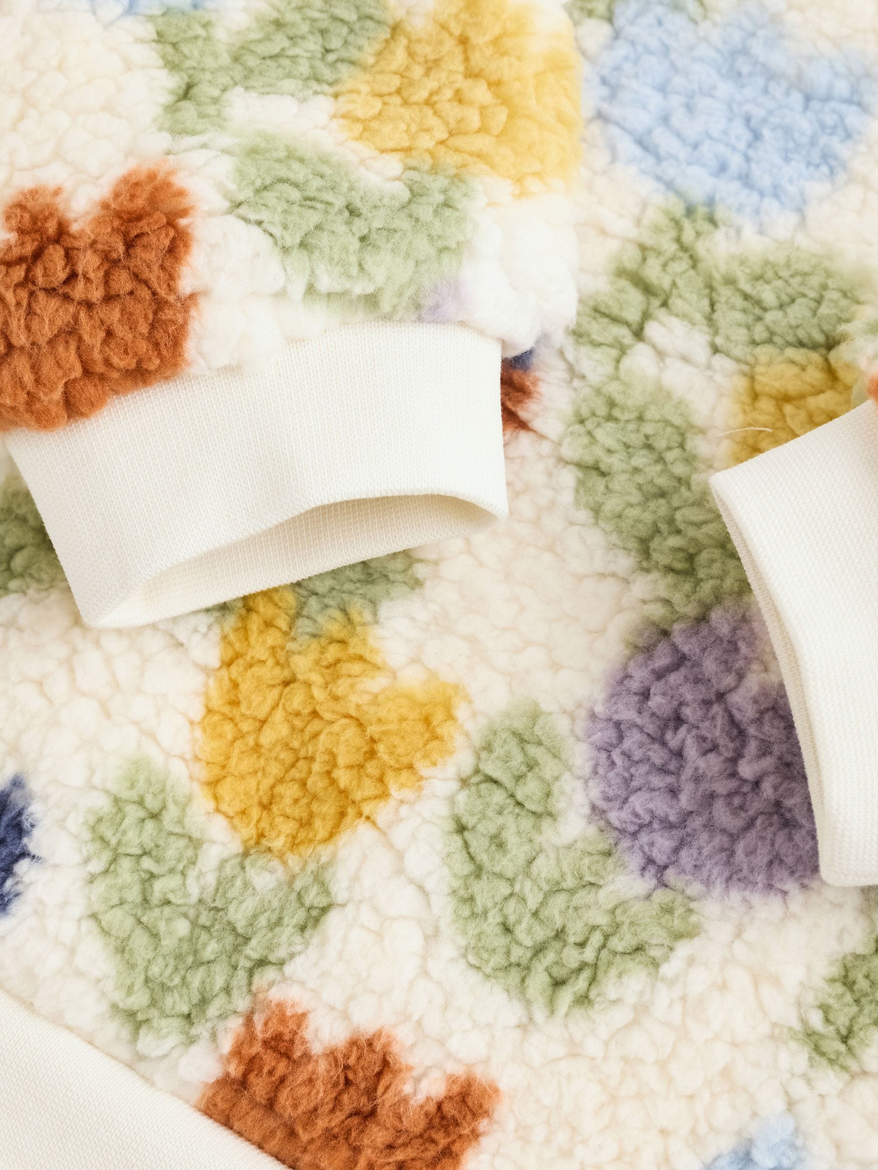 Crème/paarse tulp - 2 -delige Set van Fleece Tops en Leggings voor Baby''s (0mnd-2jr)