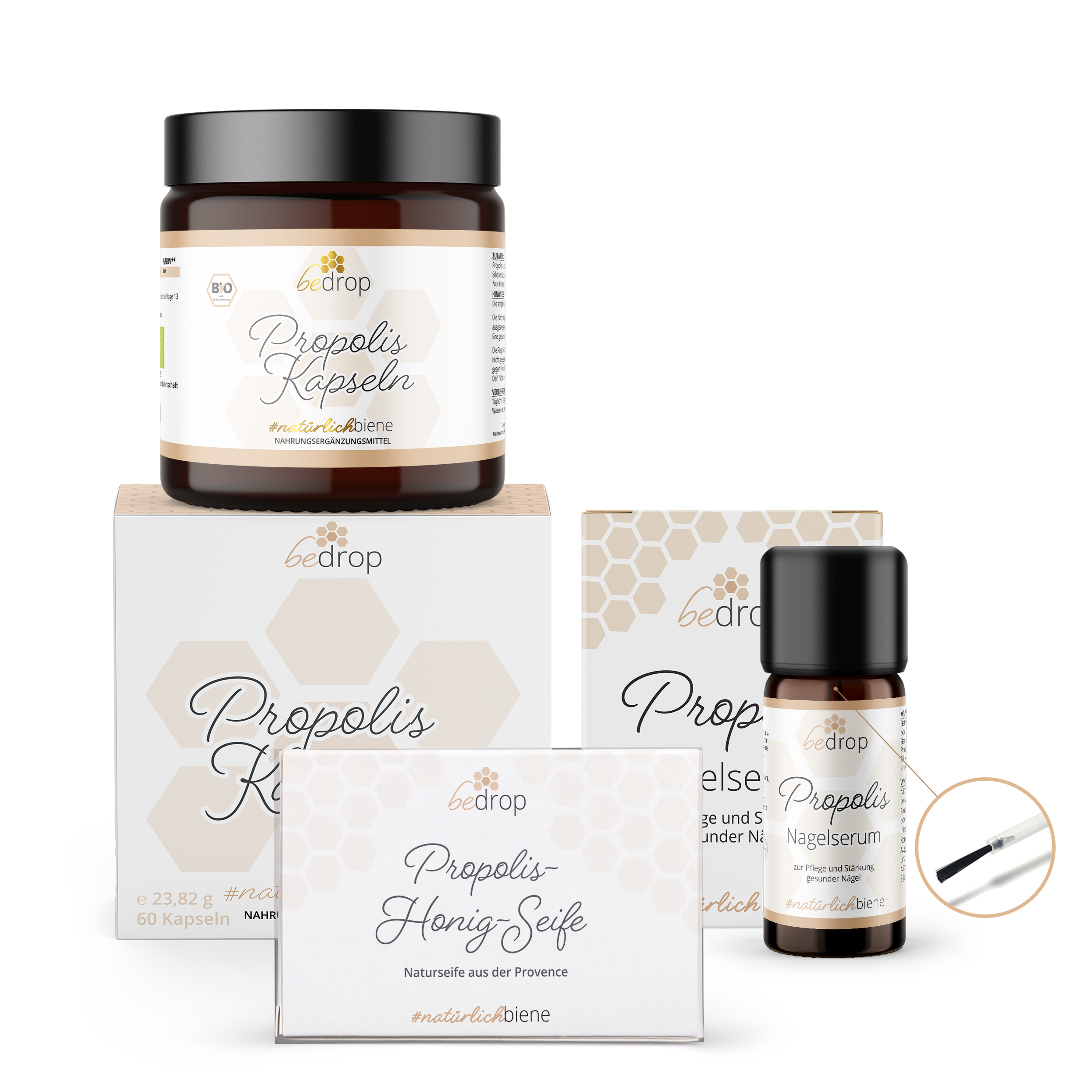 Nail Care Set | Propolis Nagelserum, Kapseln & Propolis-Honig-Seife bei Nagelpilz & mehr