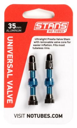 Paire de Valves Stan's Universal Presta 35 mm Bleu