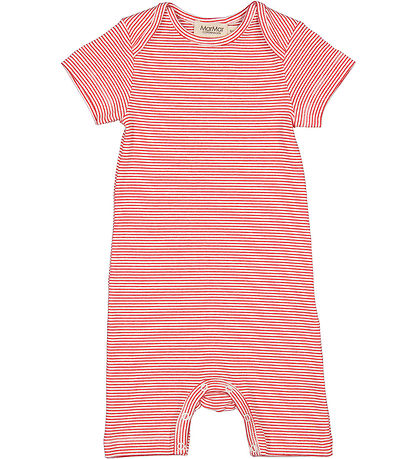 MarMar Sommerstrampler - Rib - Modal - Roxi - Rot Stripe