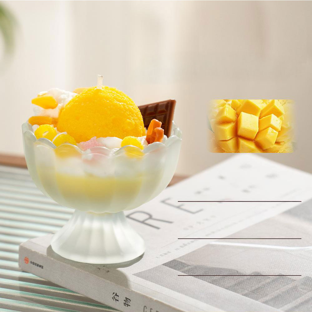 Duft Kerze im Glas Aromatherapie Ice Cream Home Deko Wachs Kerze Eisbecher - Apfel Limette