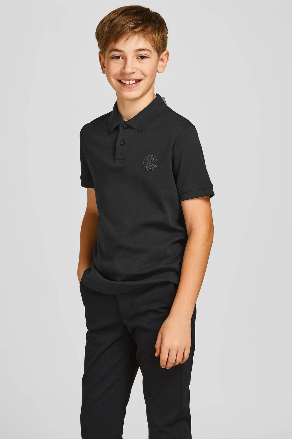 JACK & JONES polo JCOJERSEY zwart