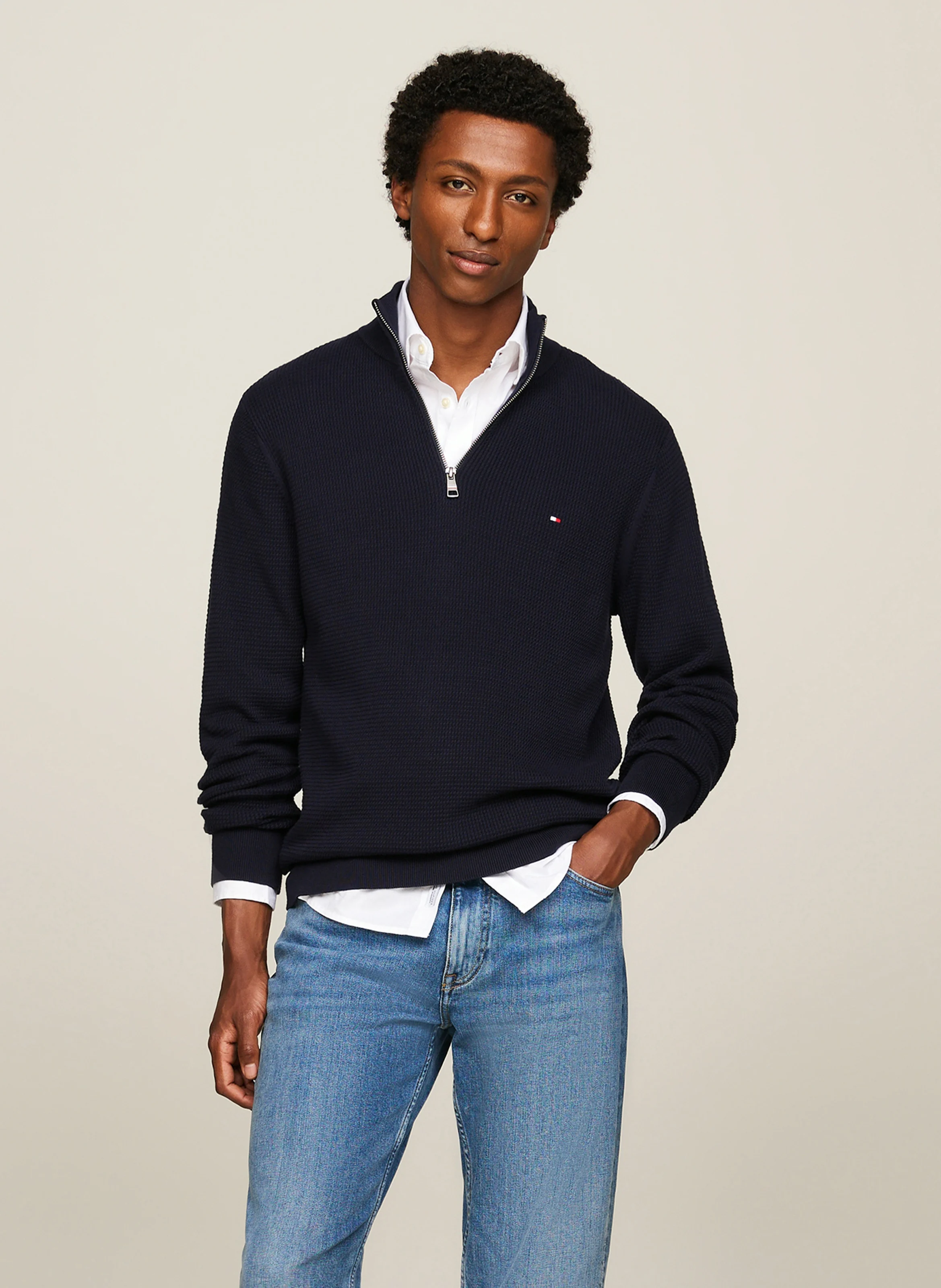 Polo regular-fit en coton organique | Bleu