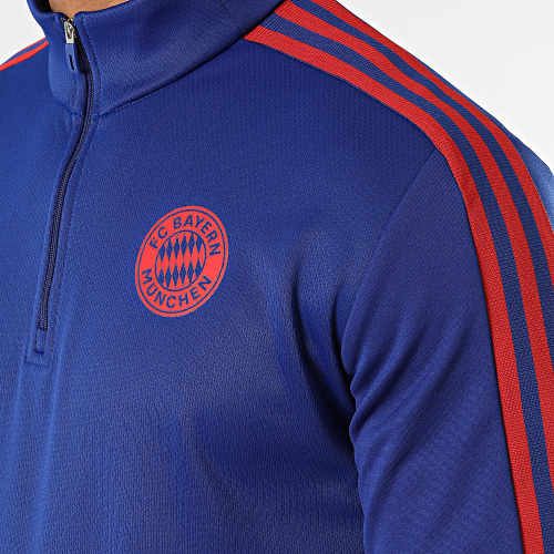 Tee Shirt Manches Longues A Bandes FC Bayern HA2542 Bleu Roi