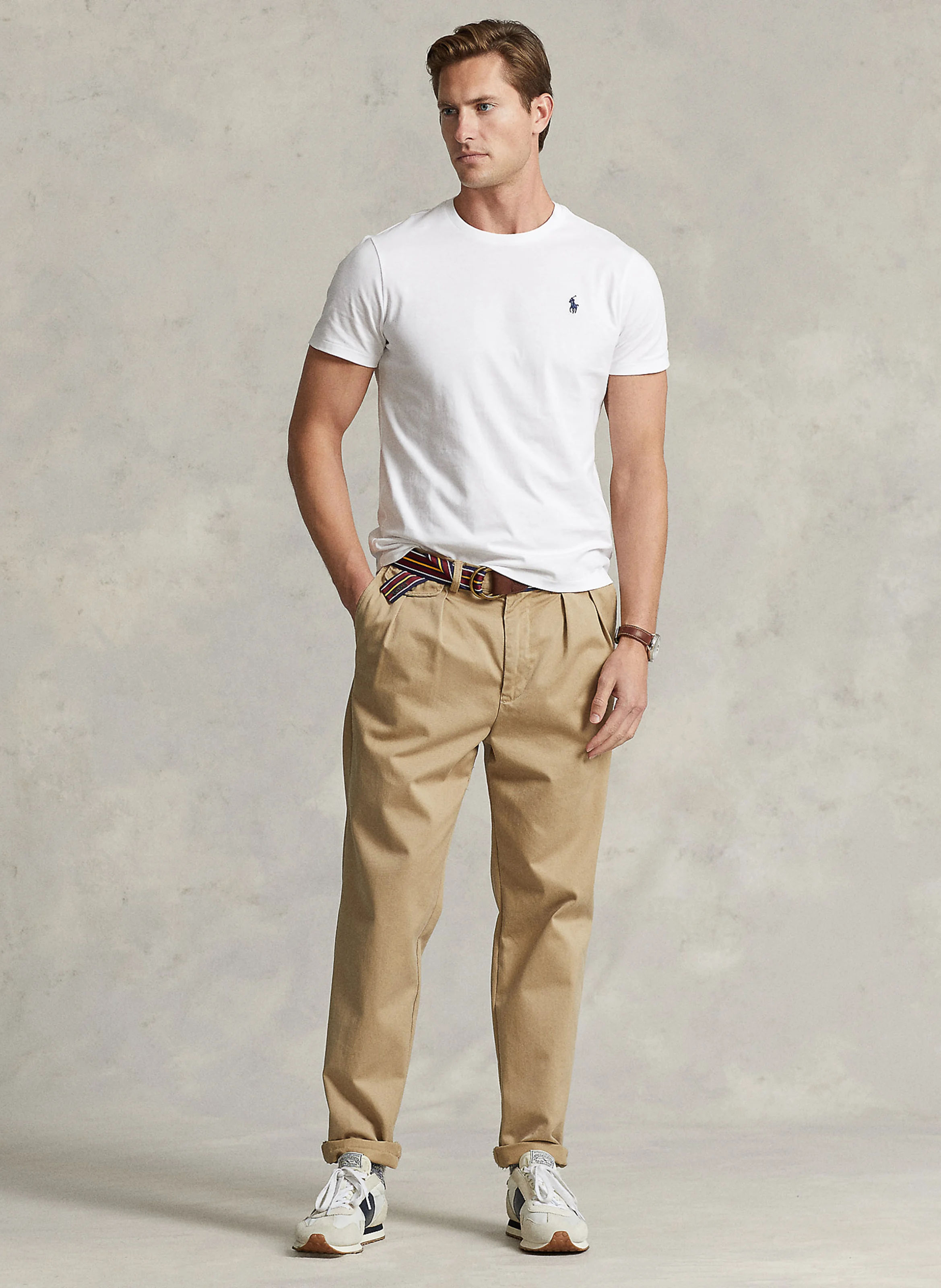 Tee-shirt col rond slim-fit en coton | Blanc