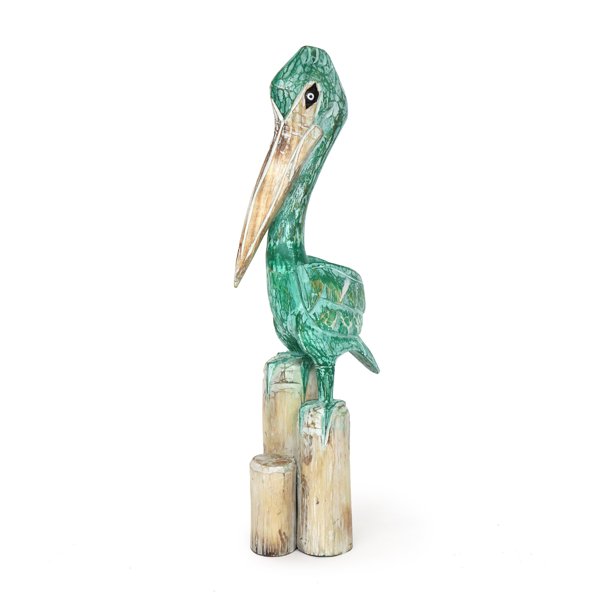 Pelikan-Skulptur grün, H 75 cm, B 30 cm, L 20 cm von fischer's lagerhaus