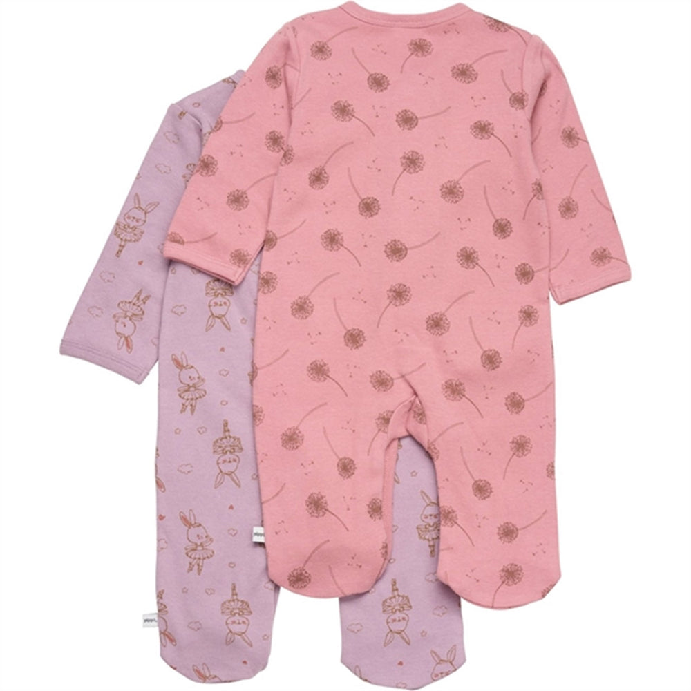 Natdragt med knapper 2-pak Dusty Rose