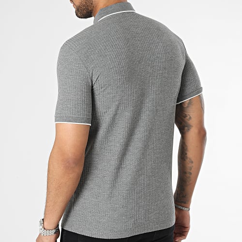 Polo Manches Courtes Gris Chiné