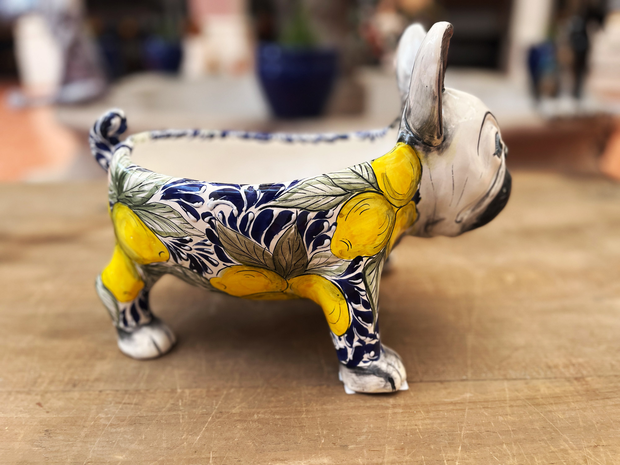 Keramikarbeit 'Bulldog Frances', B 35 cm, T 23 cm, H 25 cm von fischer's lagerhaus