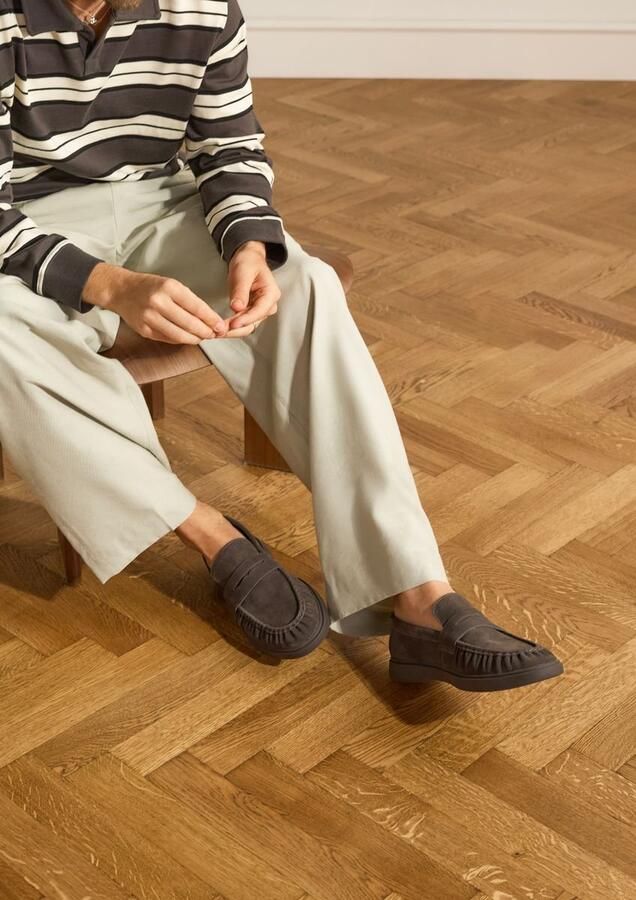 Manfield Heren Bruine suède loafers