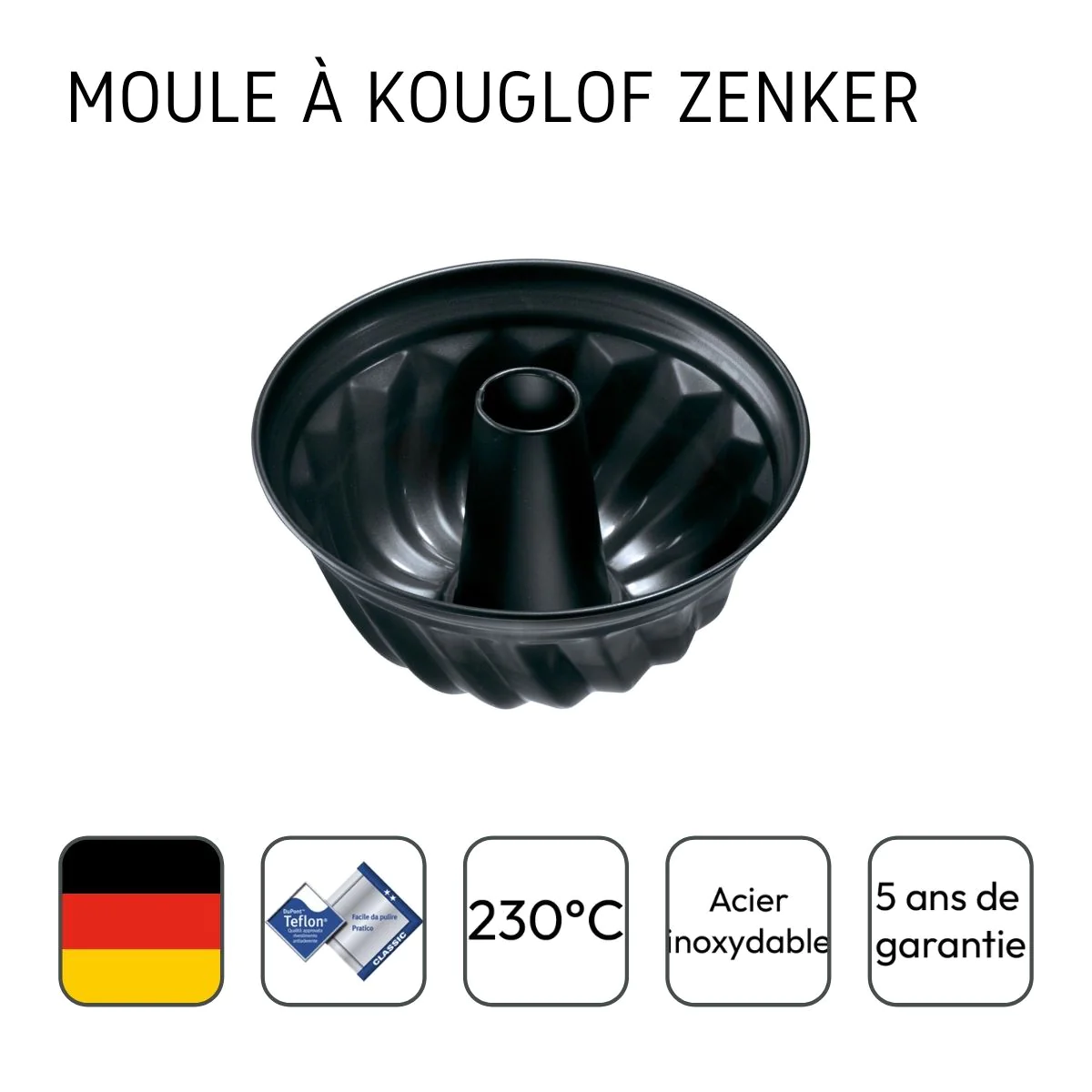 Moule à kouglof 25 cm Black Metallic Zenker