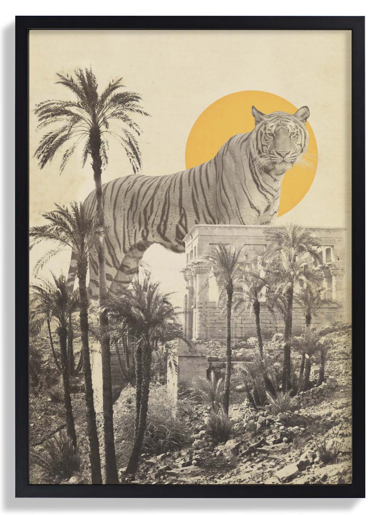 Riesiger Tiger in Ruinen von Florent Bodart