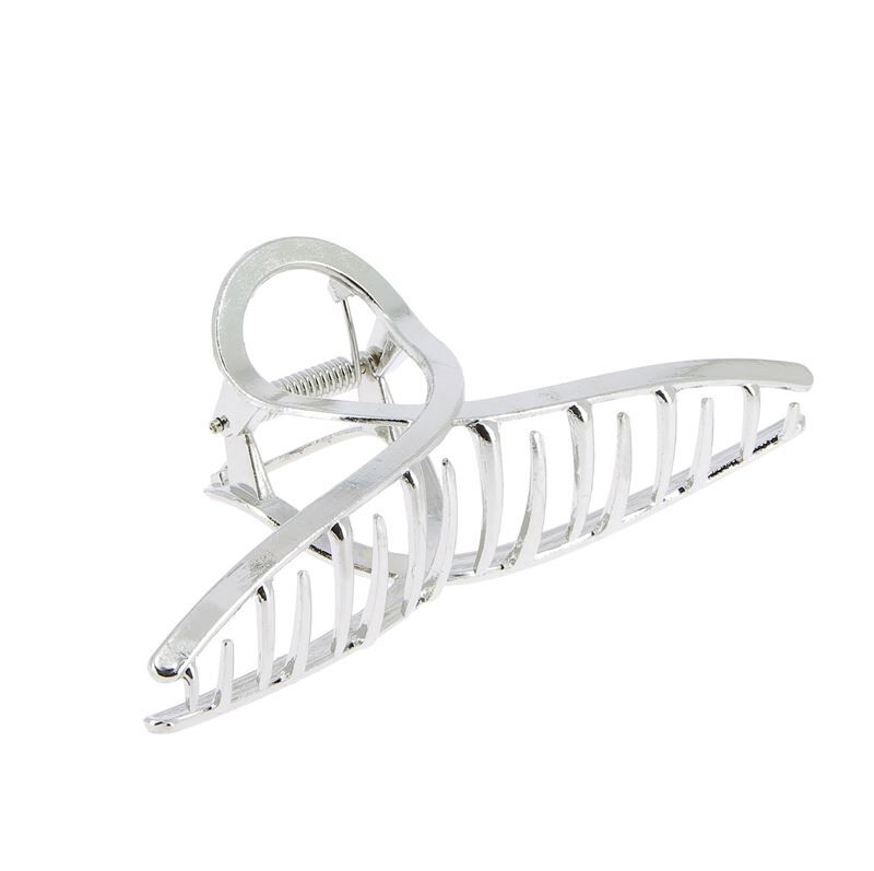 Pince croco métallique infini argent brillant
