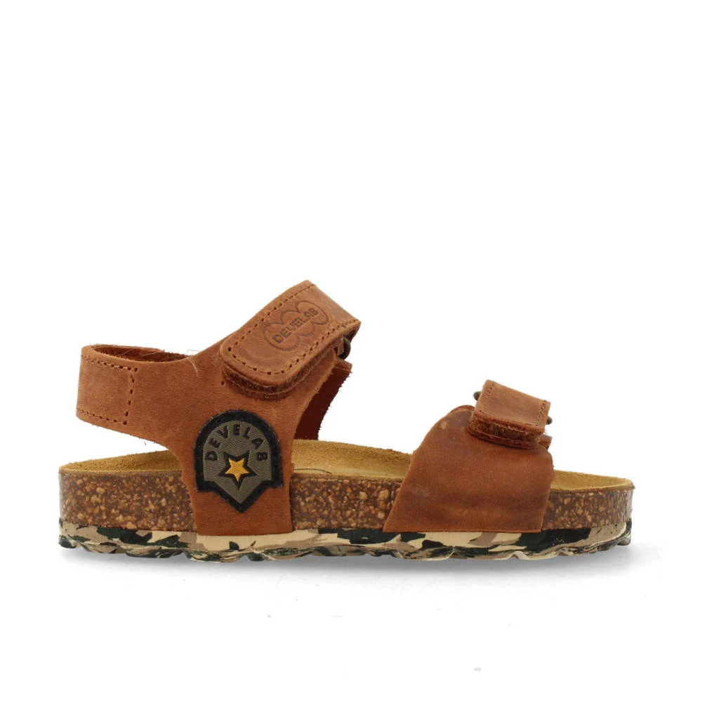 Develab 48319leren sandalen cognac