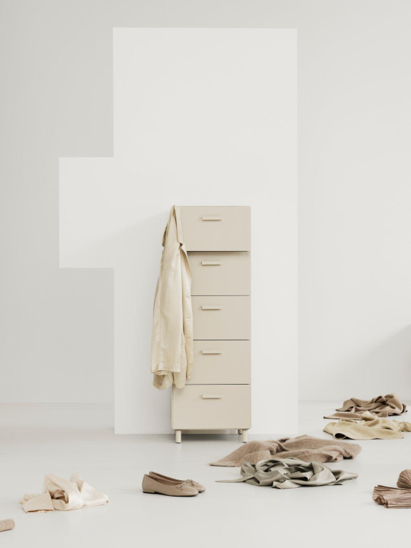 String Furniture Relief tall ladekast 41x115 grijs