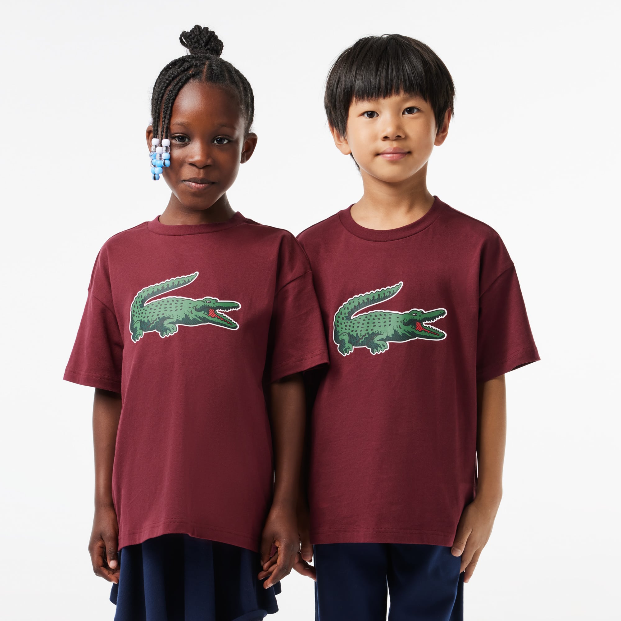 T-shirt avec imprimé graphique en coton T-Shirts & Chemises - Rouge - Lacoste - Enfant