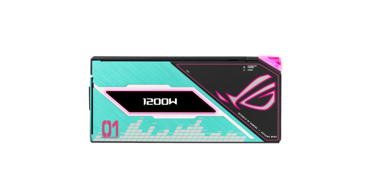 ASUSROG Thor Platinum III Hatsune Miku Edition modulaire 1200 watt voeding   (Zwart, 1x 12V-2x6, 4x PCIe)