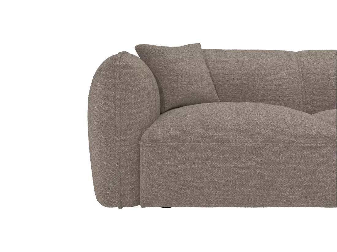 Canapé d'angle droit en tissu taupe CAMILIO de Maison Céphy