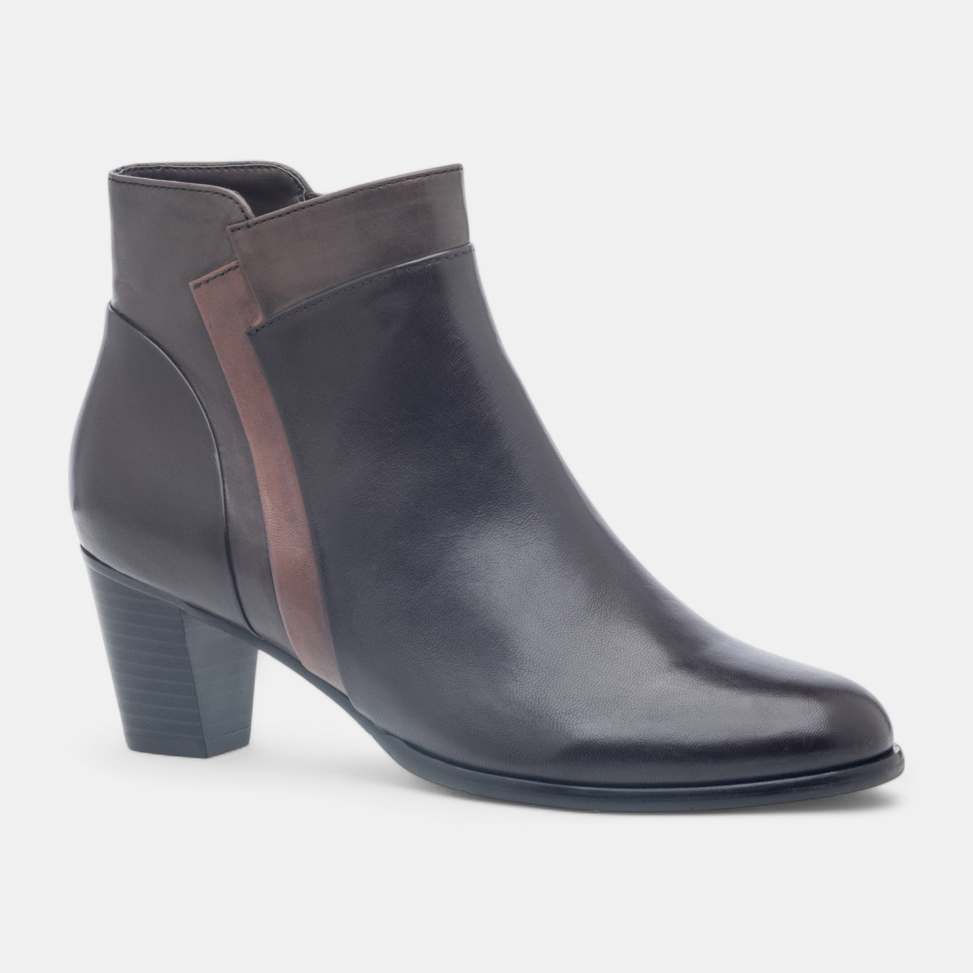 Bottines à talon Femme en cuir marron