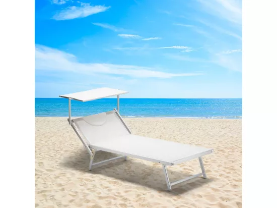 4 chaises longues de plage professionnelles aluminium Rio de Janeiro