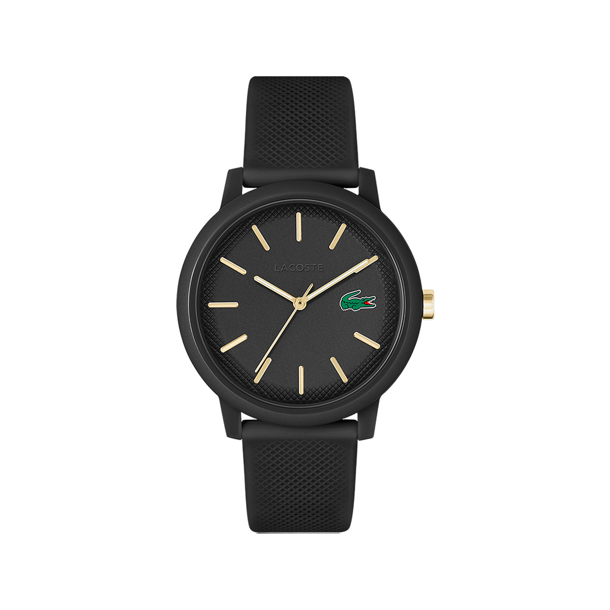 Montre Lacoste 12.12. homme résine bracelet silicone noir