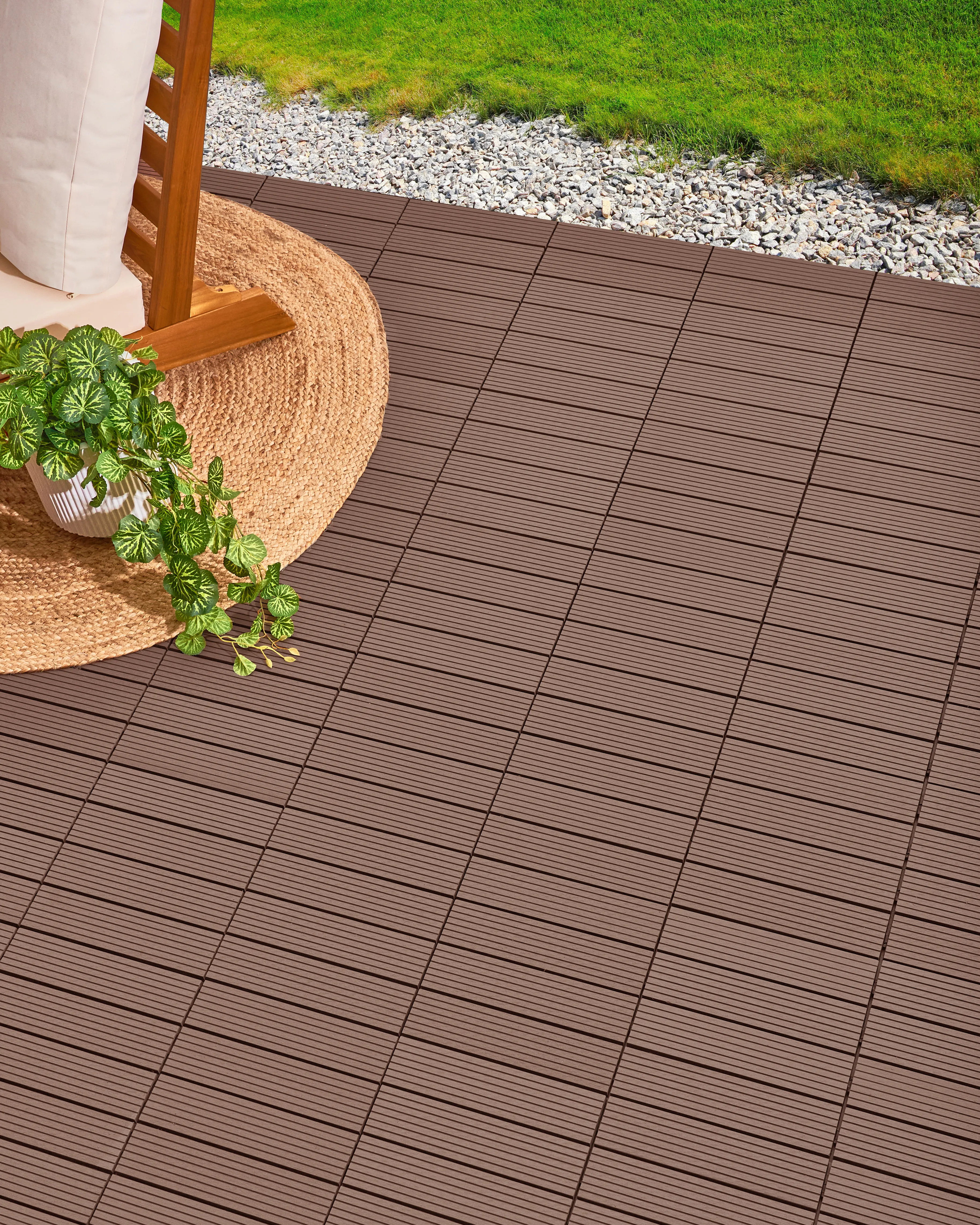Buitenvloeren ATELETA Hout-kunststof-composiet (WPC) Bruin
