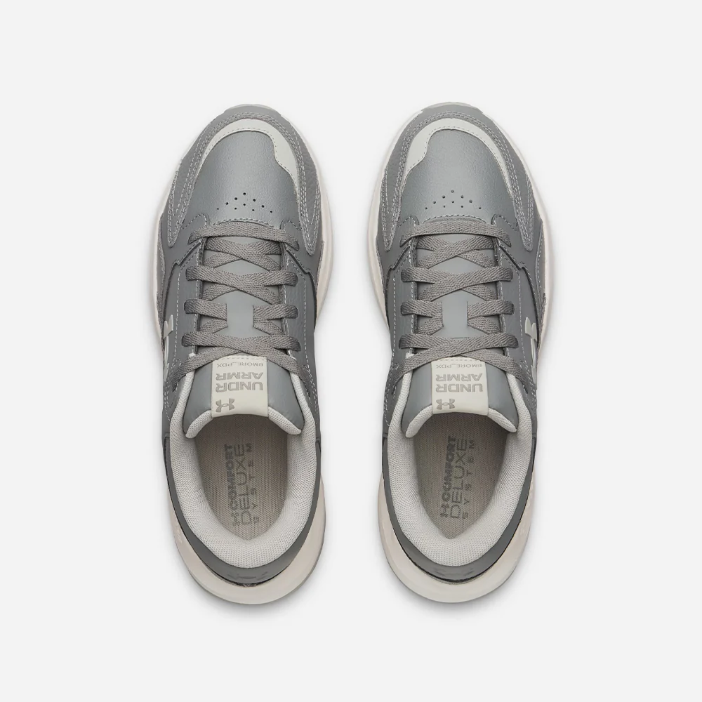 Under Armour Edge Leren Sneakers Donkergrijs/Lichtgrijs