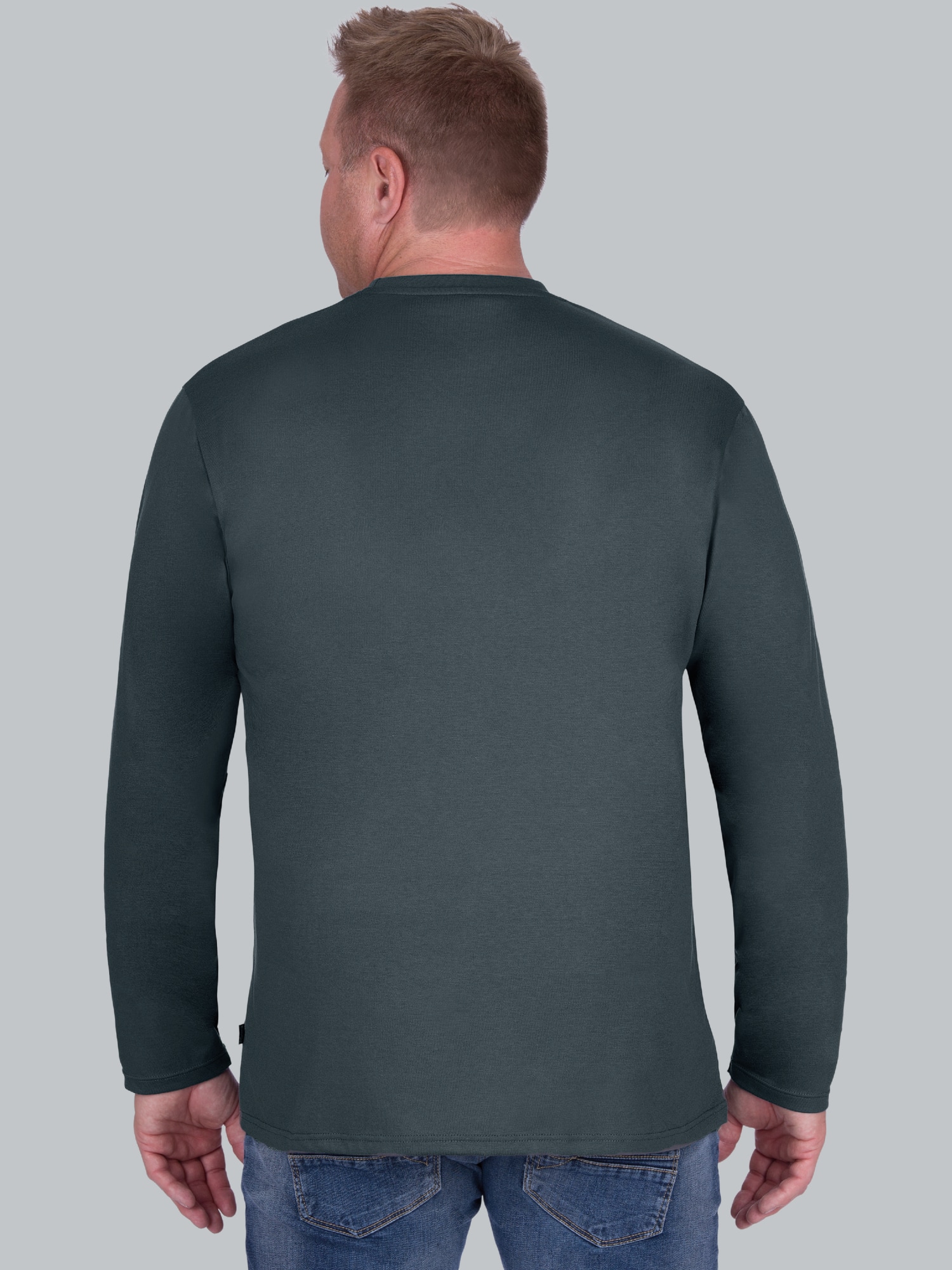 Langarmshirt aus 100% Baumwolle Anthrazit