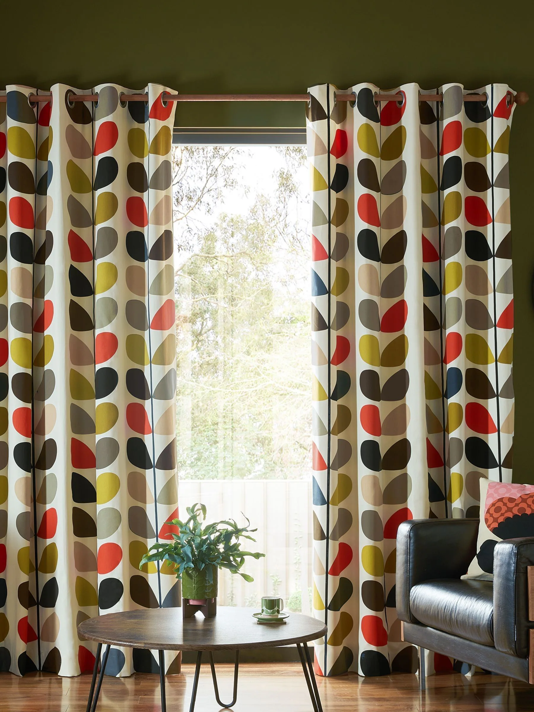 Orla Kiely - Ringgordijnen met bloemstelen