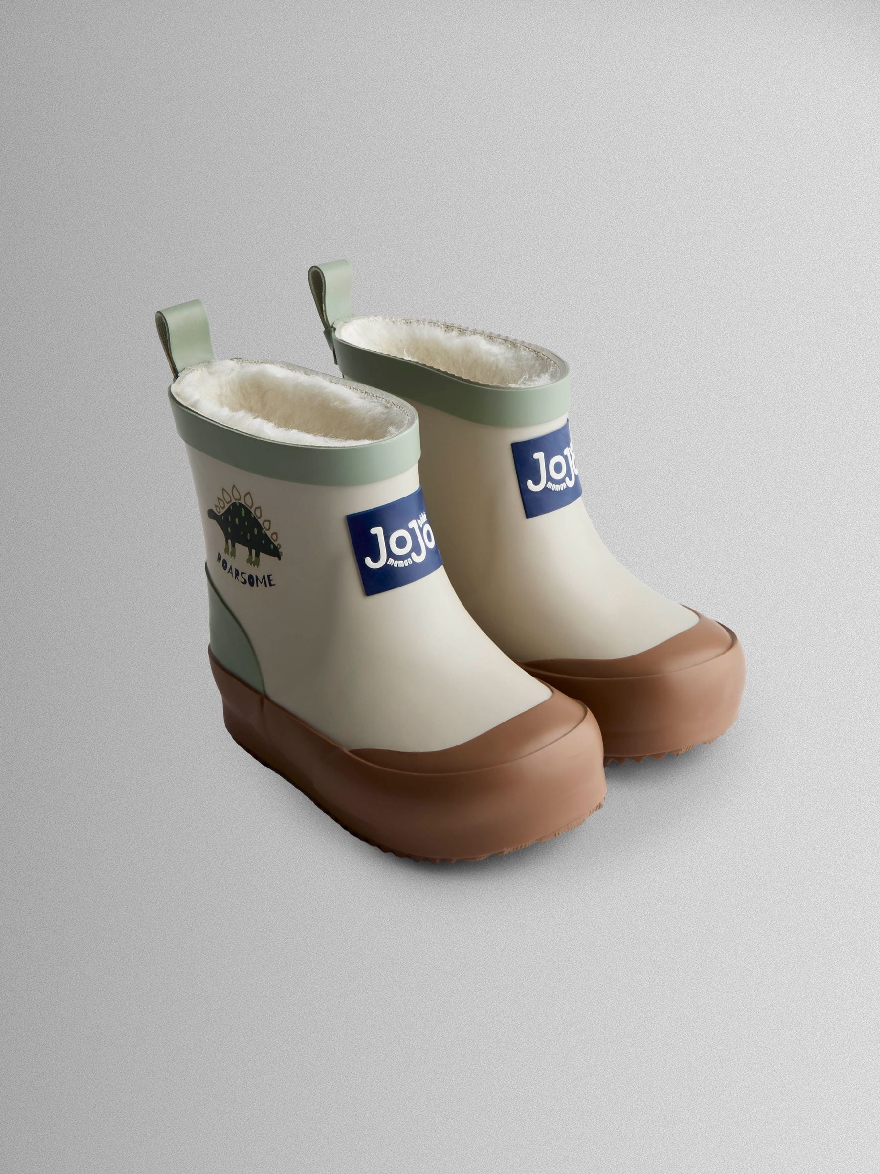 Kiezelkleurig dinosaurus - JoJo Maman Bébé Short Cosy Lined Wellie Boot