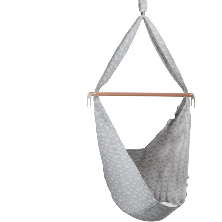 SCHMUSEWOLKE Baby Federwiege Clouds BabyBlue mit Türklammer Beige