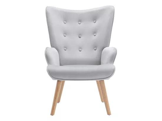 Fauteuil en velours gris VATELY