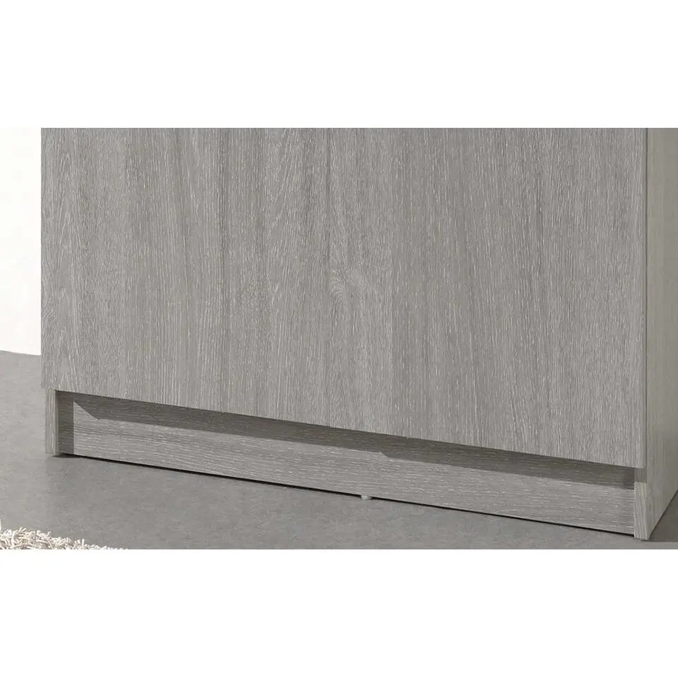 Opbergkast Ray 80cm met 2 deuren en 4 legplanken - grijze eik