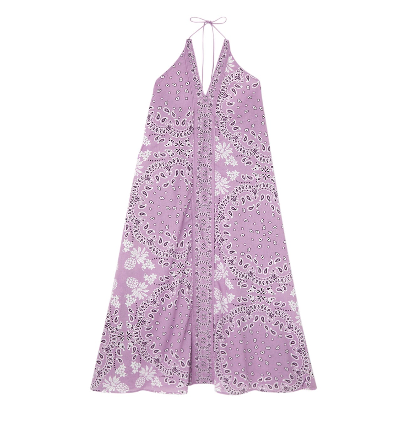 Robe dos nu motif bandana - Imprimé lilas