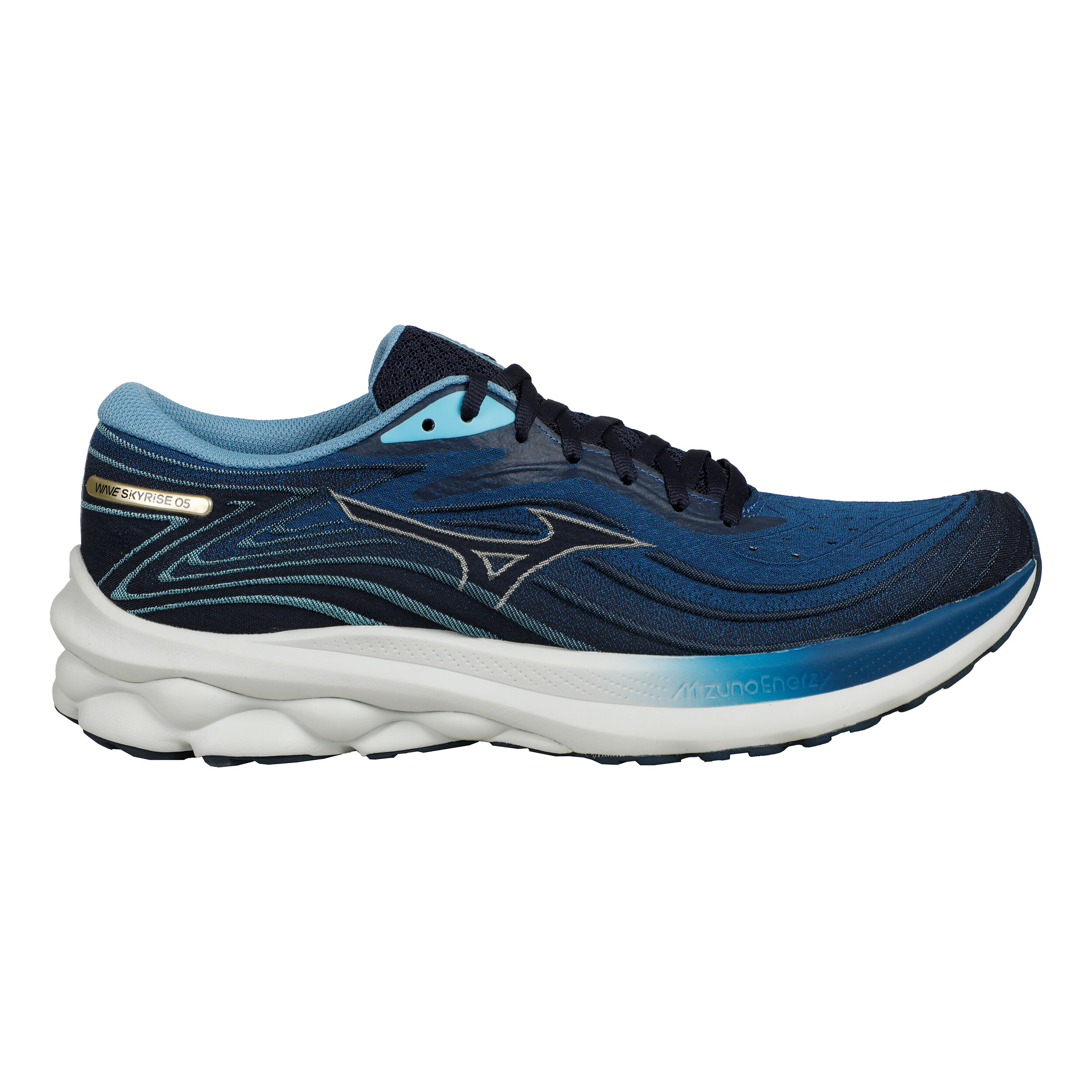 Mizuno Wave Skyrise 5 Chaussure De Running Sans Stabilisateurs Hommes - Bleu , Blanc