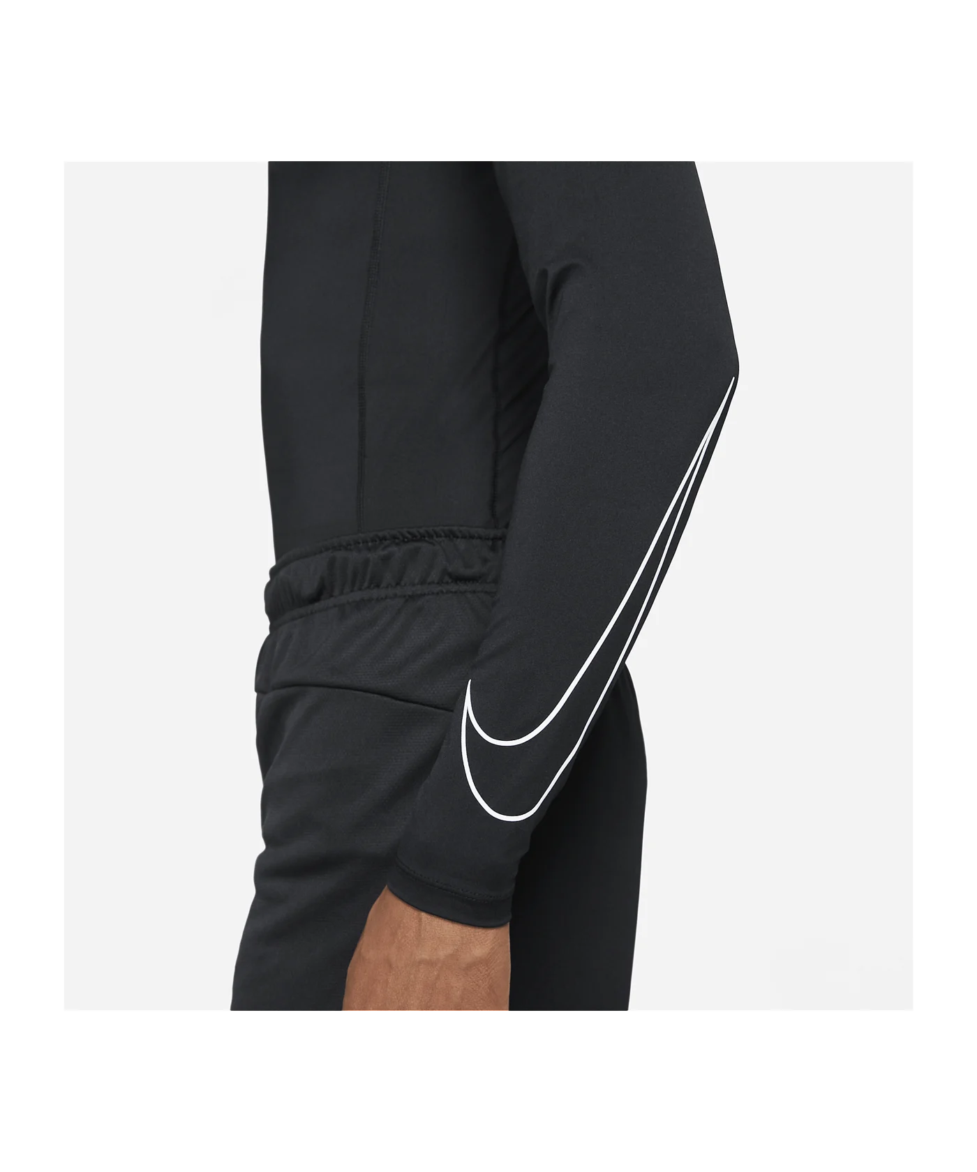 Nike Pro Longsleeve Schwarz Weiss F010