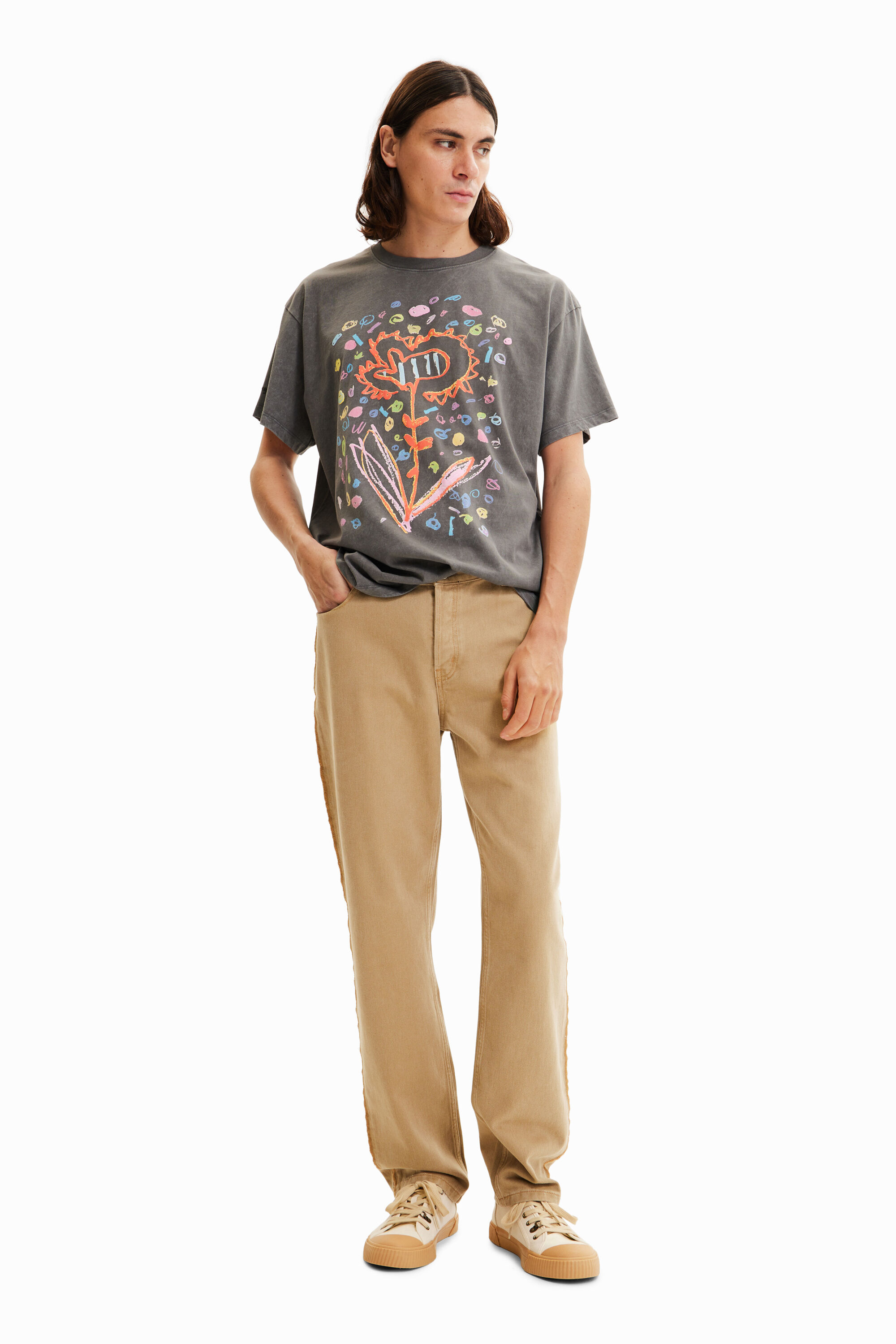 T-shirt oversize fleur
