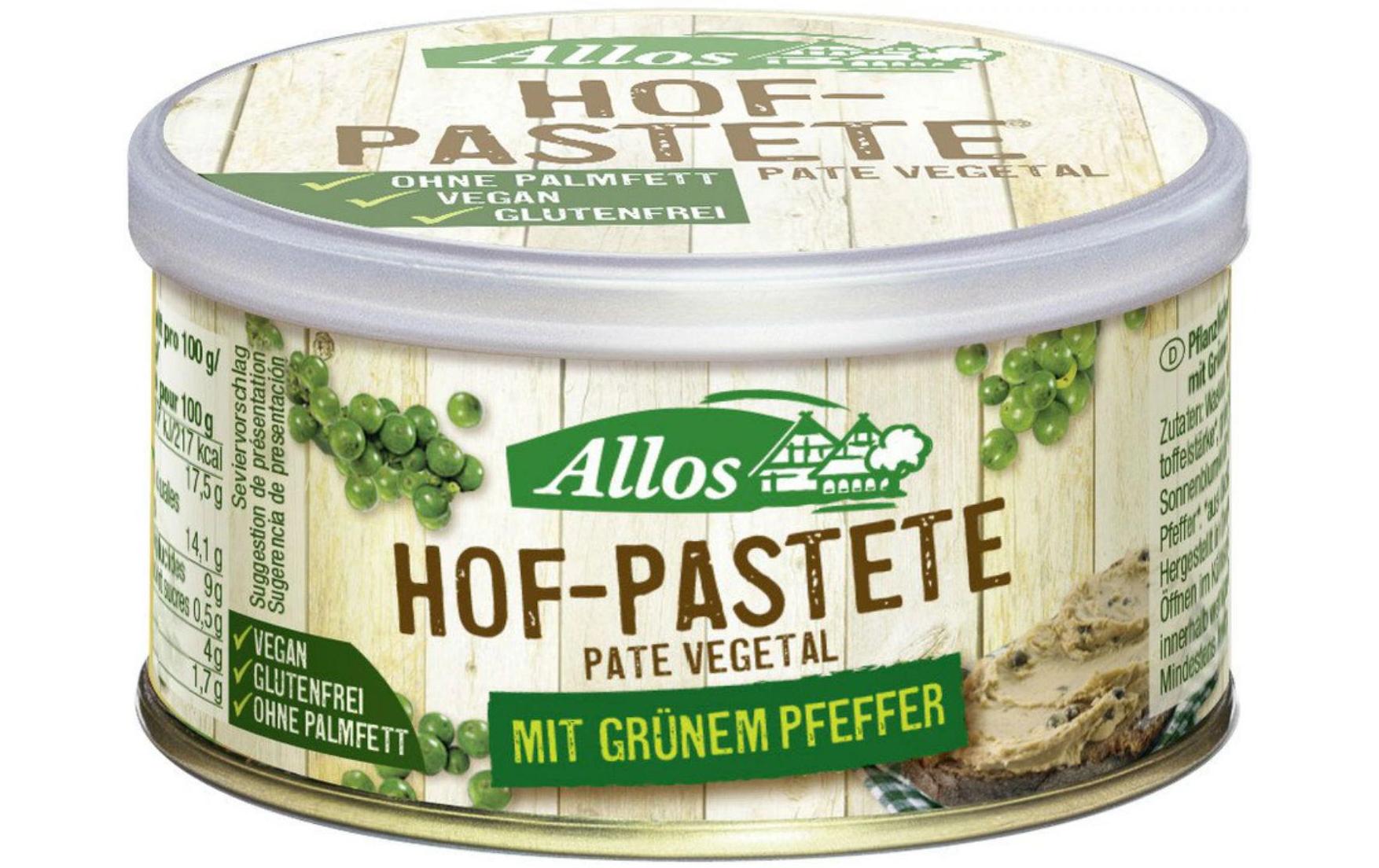 Bio Hof Pastete Grüner Pfeffer Dose 125 gPfanzlicher Brotaufstrich mit Grünem Pfeffer
