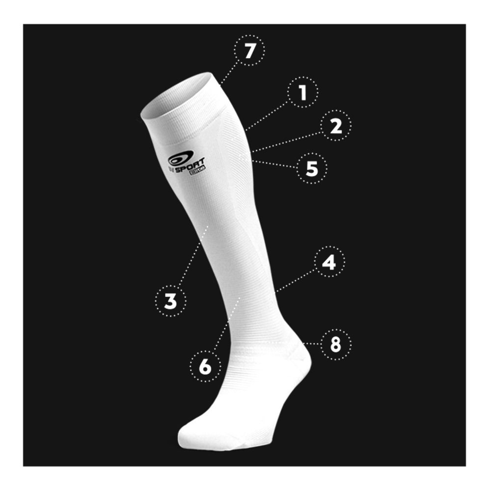 BV Sport PACK PERFORMANCE ELITE - Manchons + Chaussettes noir/blanc