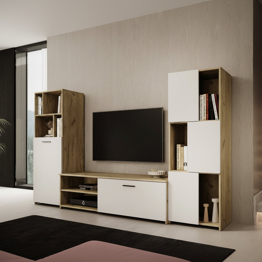 Jakarta - Wandmeubel - Wit - 240x35x137 cm