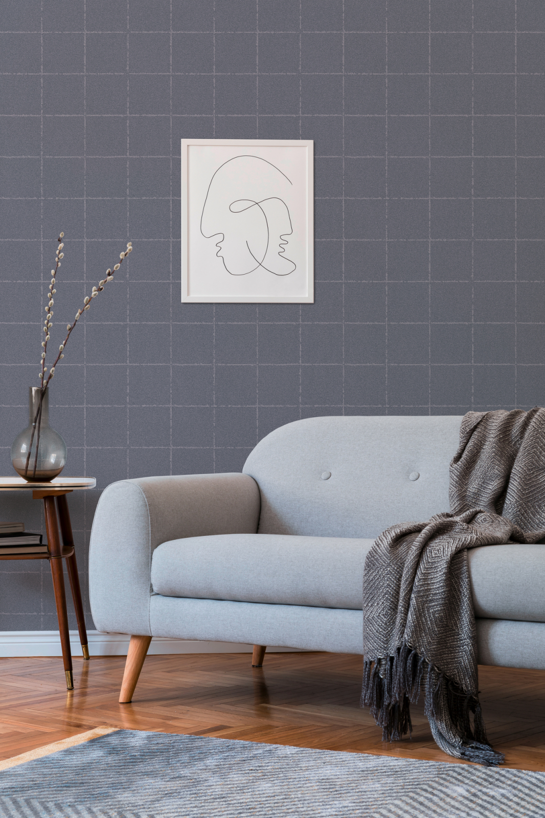 Vliestapete NEW ELEGANCE - blau-grau - 10 Meter